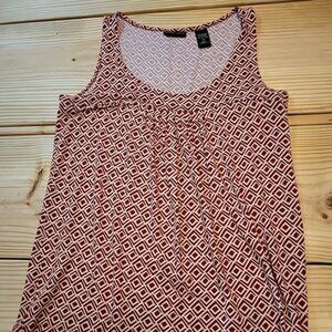 New York & Company Womens Sleeveless Tank Red & White Size M Summer Casual